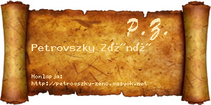 Petrovszky Zénó névjegykártya